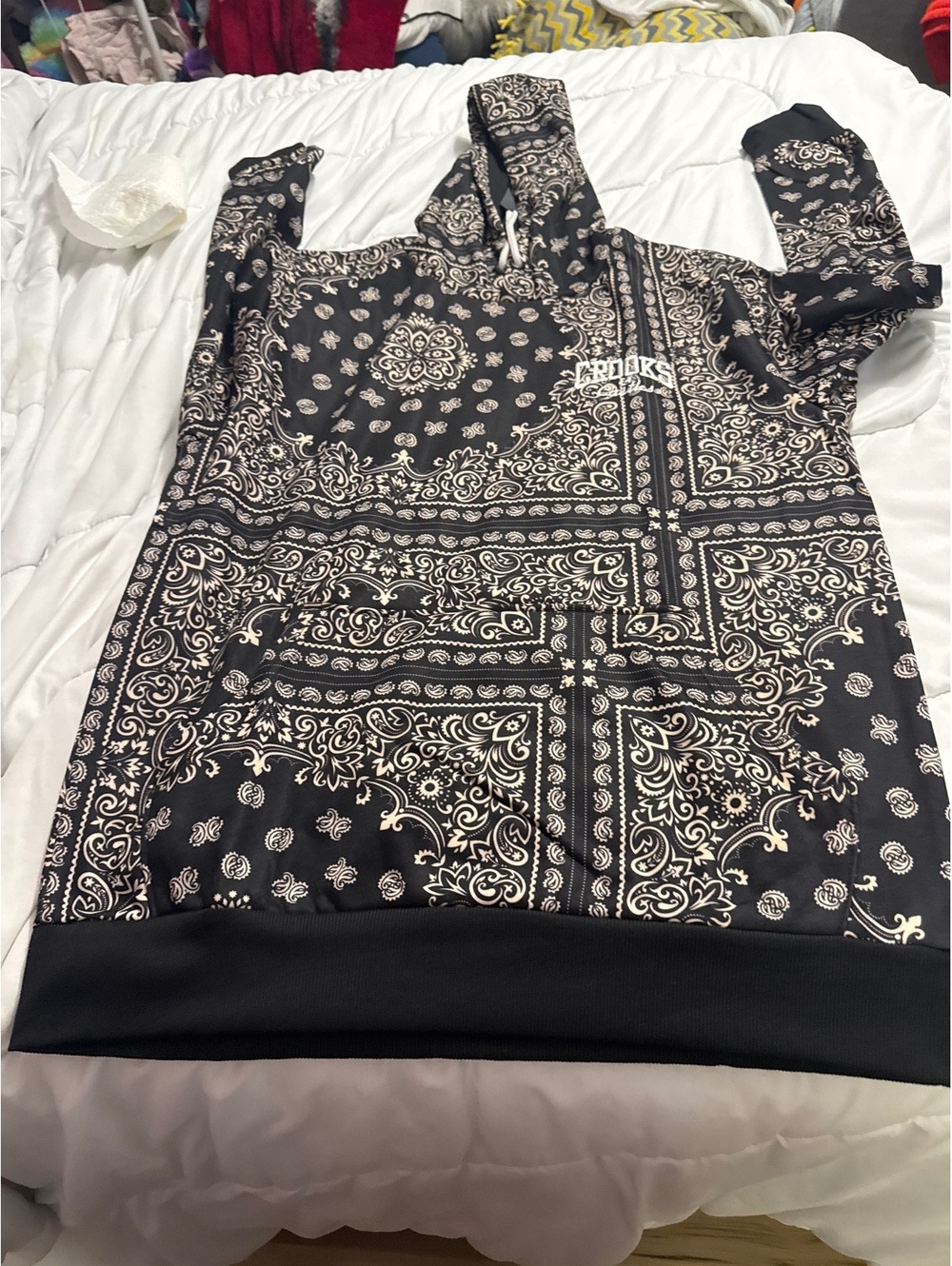 Crooks & Castles Paisley AOP Black Hoodie XL
